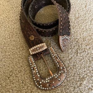 Angel Ranch Western Blingy Belt Womens LG